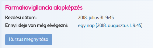 kurzus megnyitasa